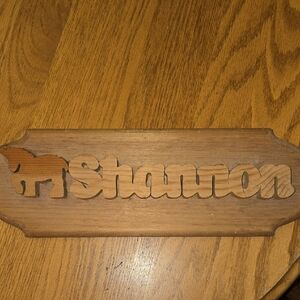 Custom Wooden Name Plaque - "Shannon" with Unicorn